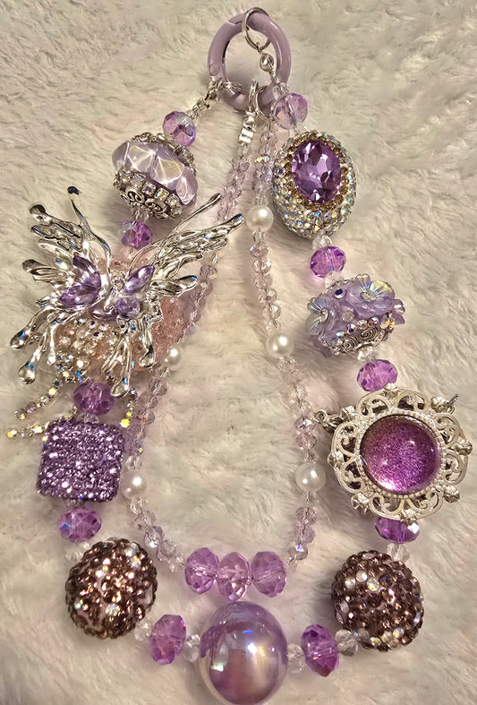 Silver Violet Butterfly Accessory Chain