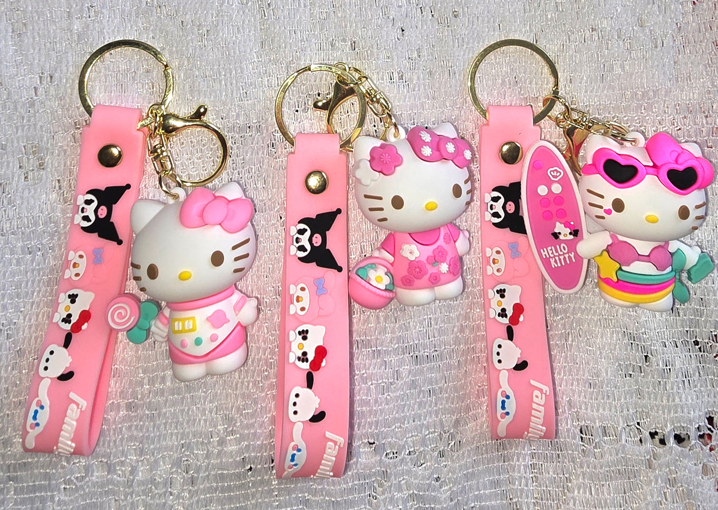 Pink Parade Hello Kit Keychains