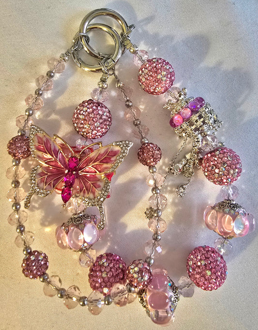 Pink Butterfly Accessory Chain