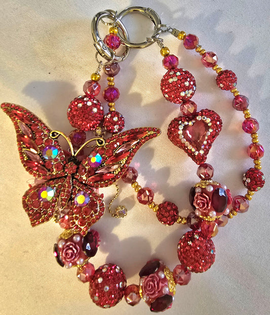 Red Butterfly Accessory Chain
