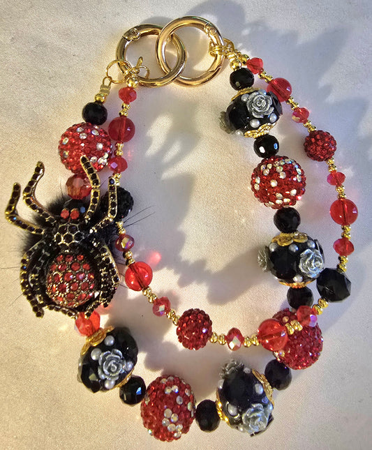 Crimson Black Spider Accessory Chain