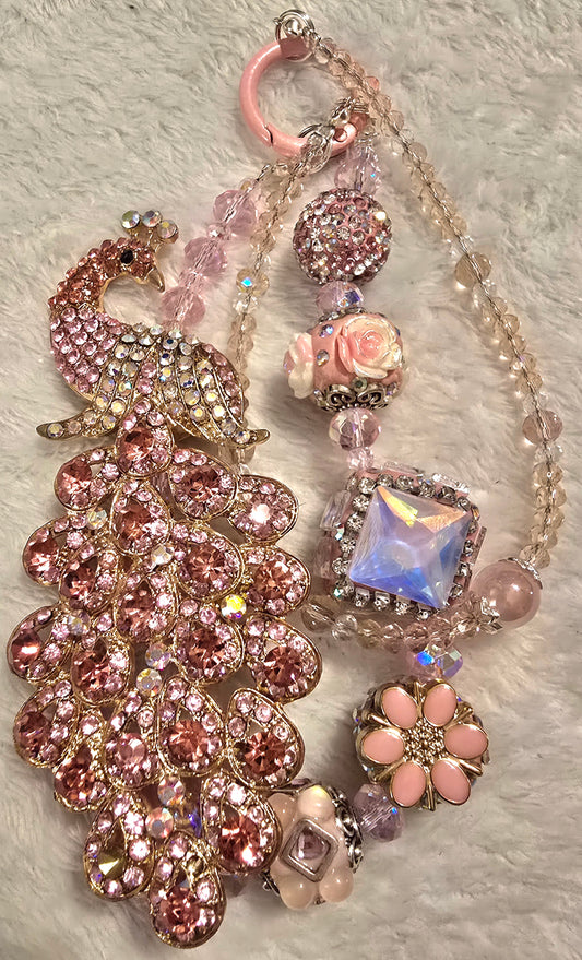 Pink Peacock Accessory Chain