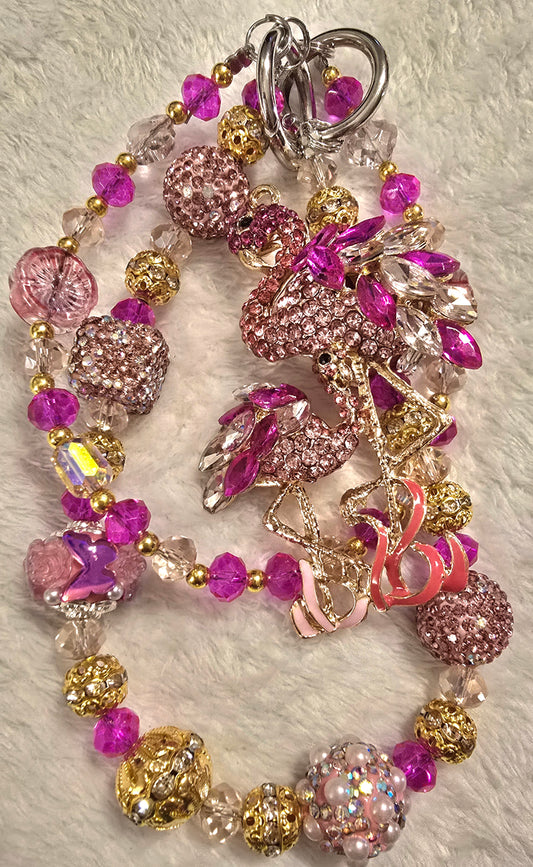 Pink Flamingo Twins Accessory Chain