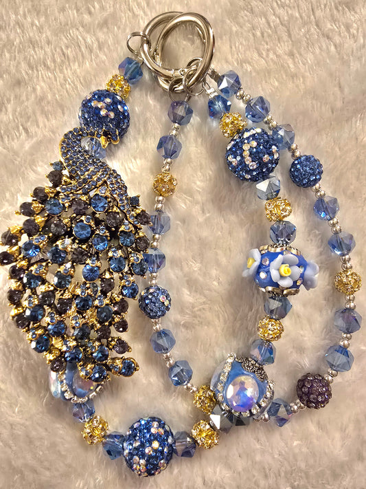 Blue Peacock Accessory Chain