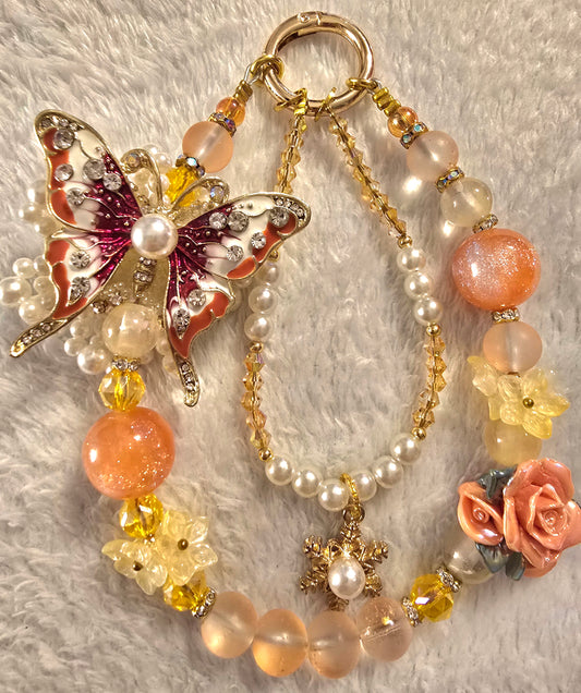Orange Butterfly Accessory Chain