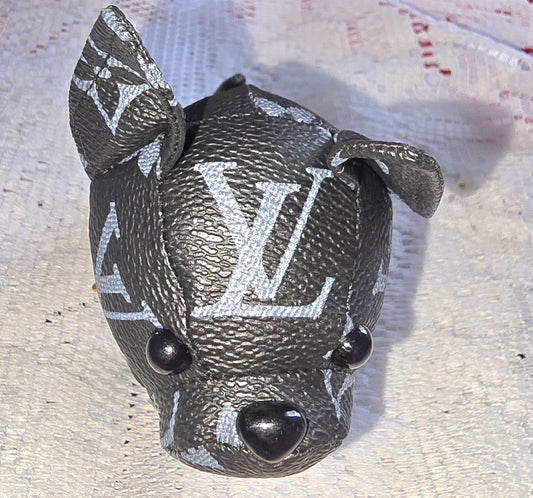 Louis V Black Puppy Keychain