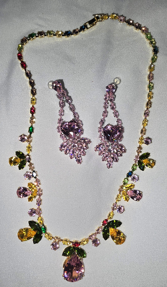 “Twilight Bloom” Necklace & Earrings Set