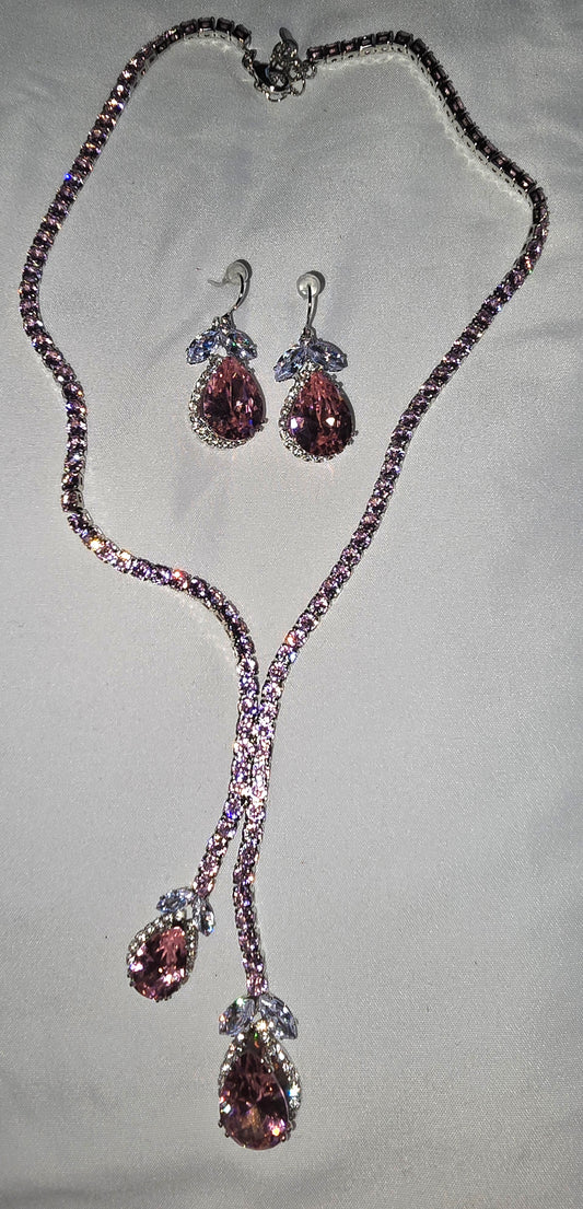“Blush Bloom” Necklace & Earrings Set