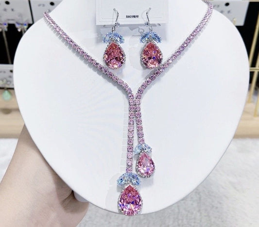 “Blush Bloom” Necklace & Earrings Set