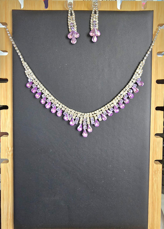 “Violet Veil” Necklace & Earrings Set