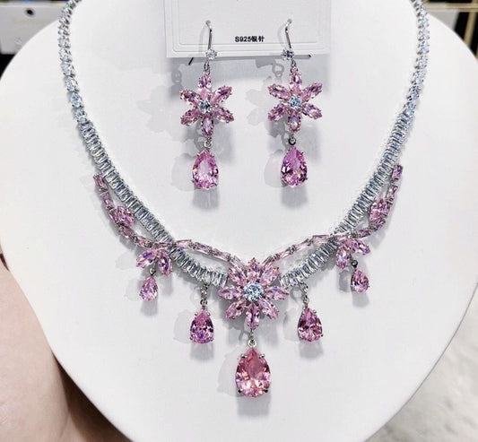 "Rosé Fleur" Necklace & Earrings Set