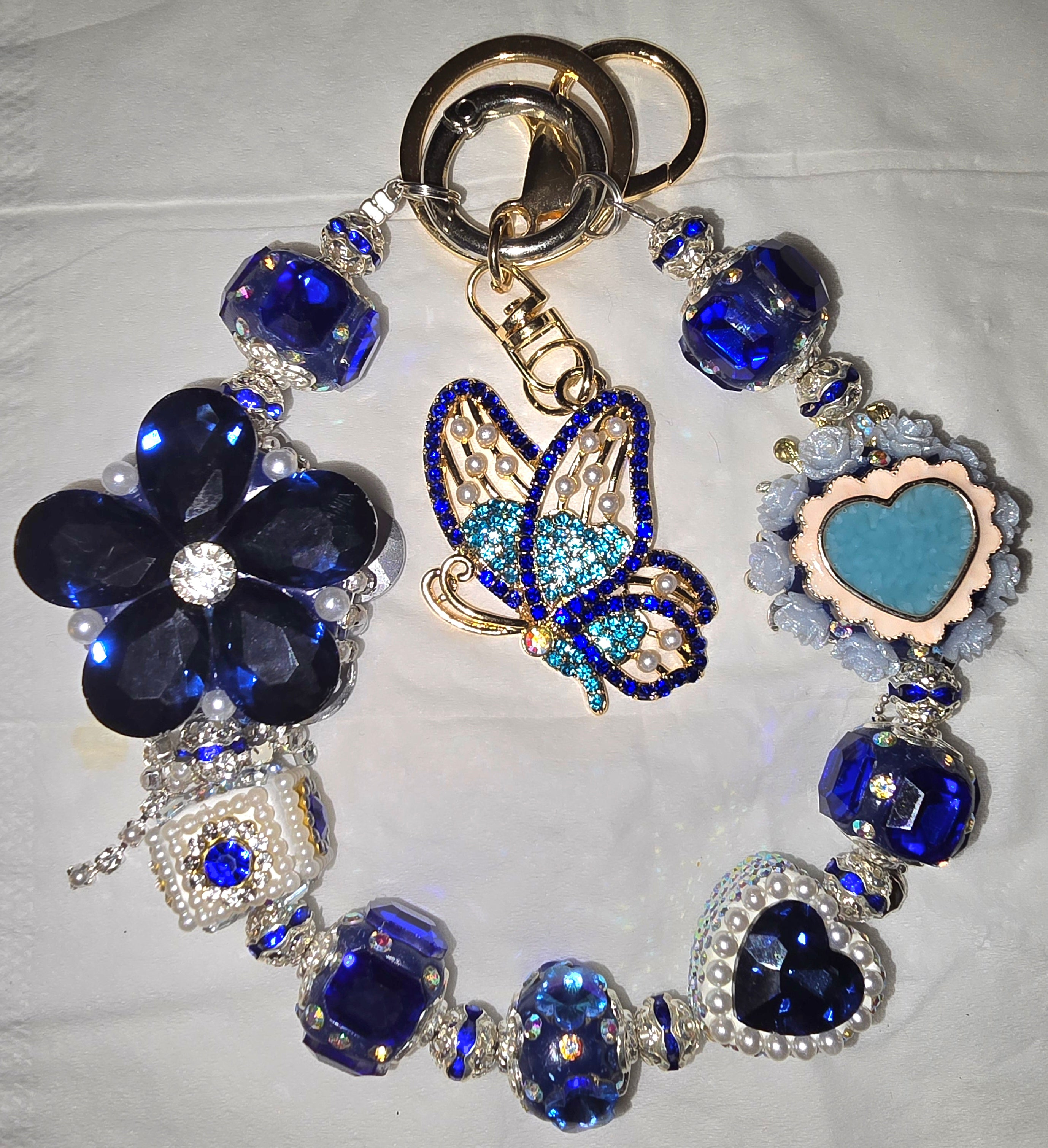 royal blue floral accessory chain